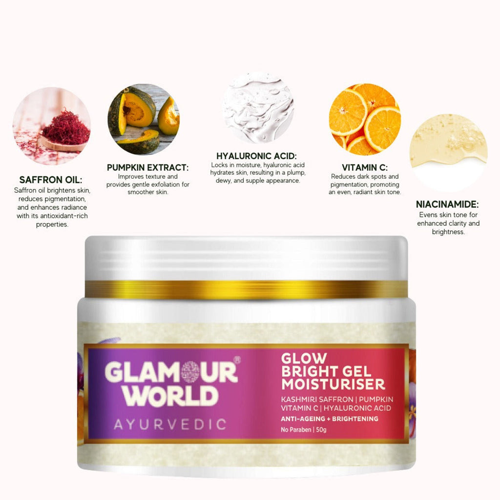 GLAMOUR WORLD AYURVEDIC Glow Bright Gel Moisturiser