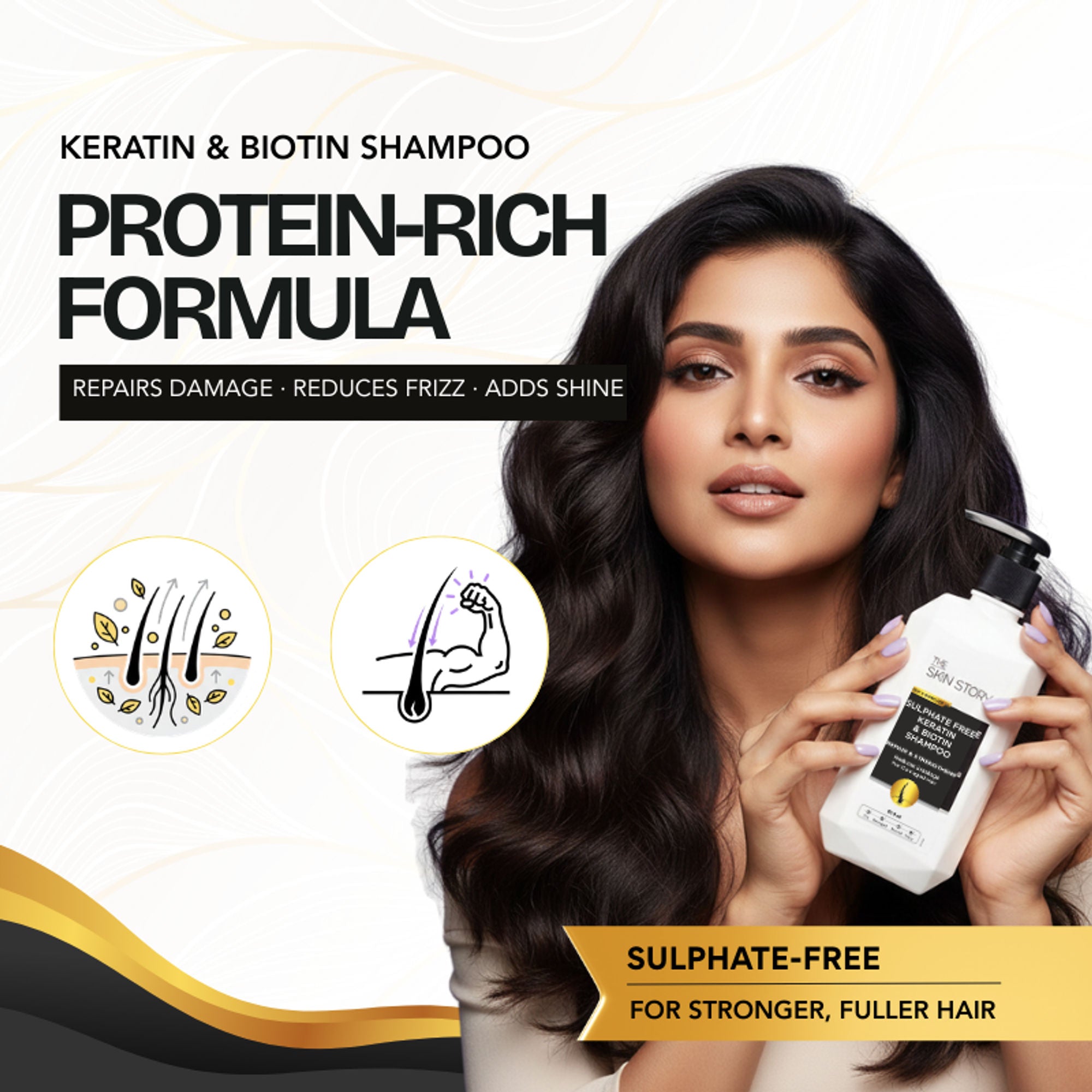 The Skin Story Sulphate Free Keratin Smooth Shampoo For Dry Damaged Hair