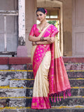 Shree Shyam Fashion Cream Soft Silk Saree