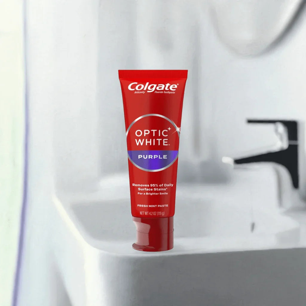 Colgate Optic White Purple Toothpaste 4.2 oz 4 pk