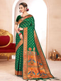 Anaita D Green Banarasi Saree With Blouse Piece