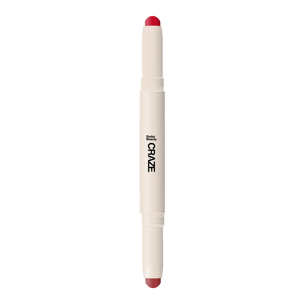 Swiss Beauty CRAZE Duo 2 In 1 Satin Matte Finish Lipstick Non-Transfer Lip Colour - 01 Party Ready