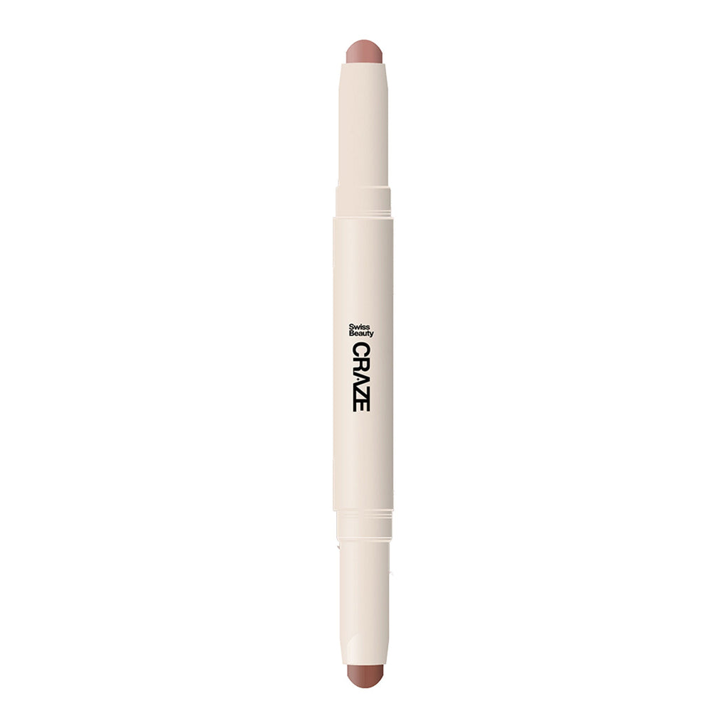 Swiss Beauty CRAZE Duo 2 In 1 Satin Matte Finish Lipstick Non-Transfer Lip Colour - 03 Choco Spice