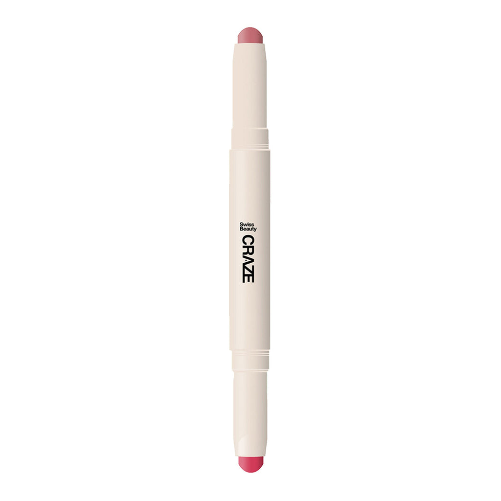 Swiss Beauty CRAZE Duo 2 In 1 Satin Matte Finish Lipstick Non-Transfer Lip Colour - 04 Terrafic Pink