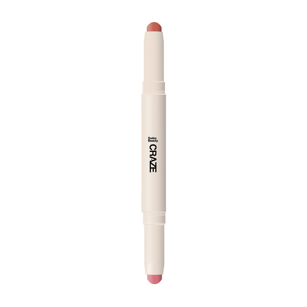 Swiss Beauty CRAZE Duo 2 In 1 Satin Matte Finish Lipstick Non-Transfer Lip Colour - 05 Peach Me Pink