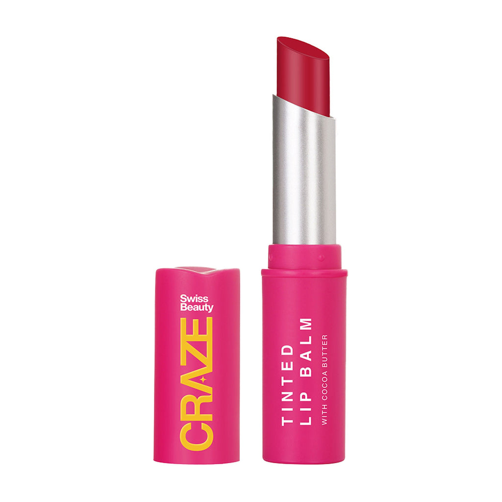 Swiss Beauty CRAZE Tinted Weightless Sheer Coverage Lip Balm With Cocoa Butter - 02 Sugar Rose