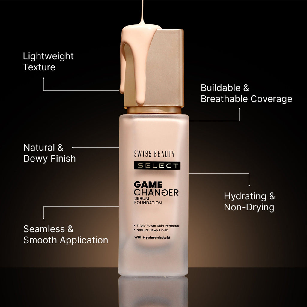 Swiss Beauty Select Game Changer Serum Foundation With Natural and Dewy Finish - 7. Warm Espresso
