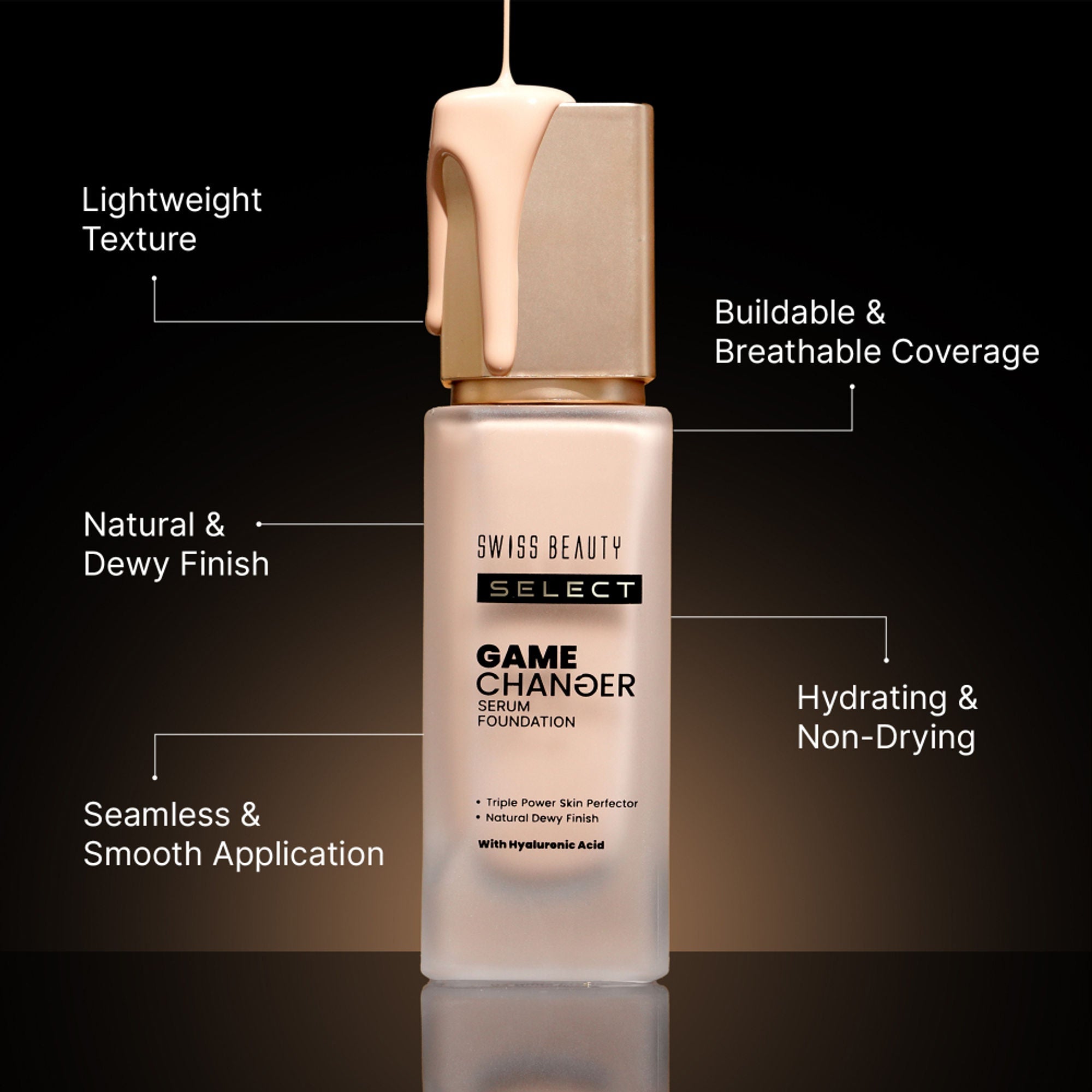 Swiss Beauty Select Game Changer Serum Foundation With Natural and Dewy Finish - 7. Warm Espresso