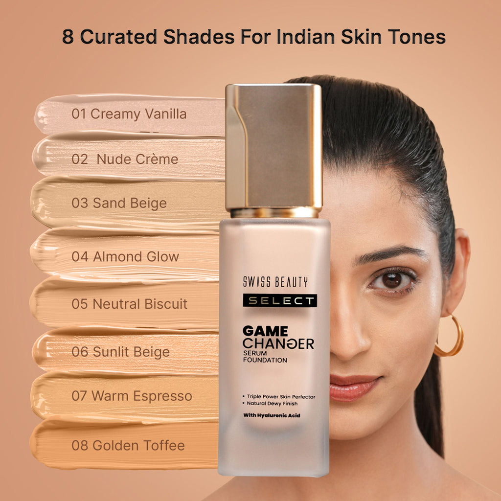 Swiss Beauty Select Game Changer Serum Foundation With Natural and Dewy Finish - 8. Golden Toffee