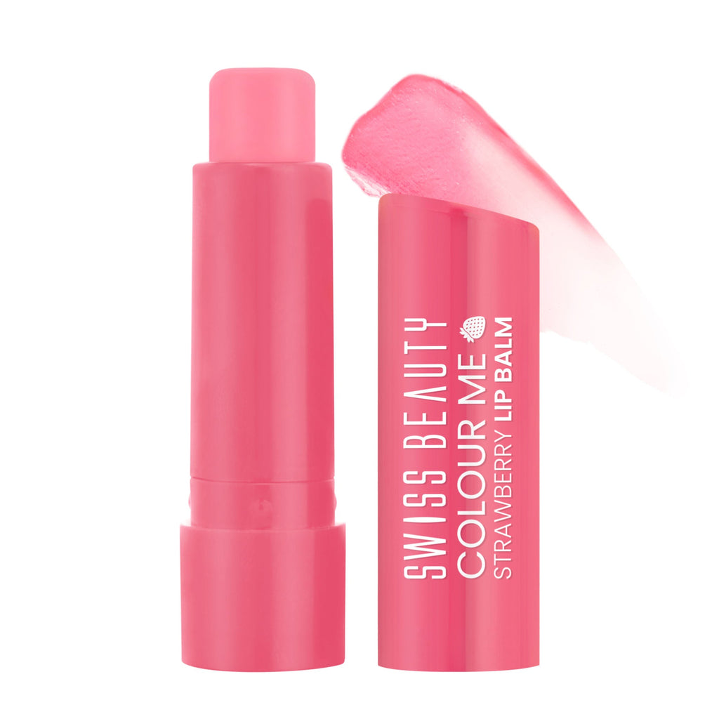 Swiss Beauty Colour Me Tinted Lip Balm For Dry With SPF 15 , Shea Butter and Vitamin E - Strawberry Slush