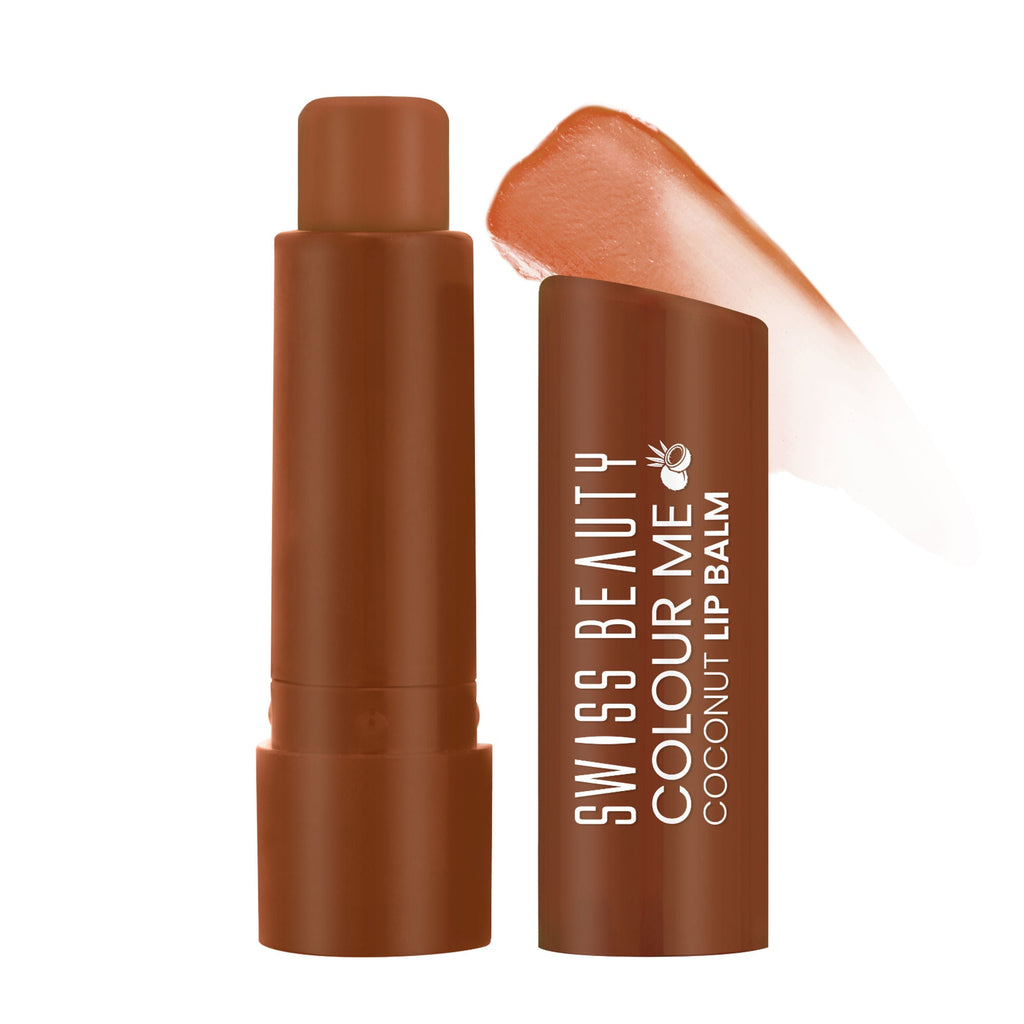 Swiss Beauty Colour Me Tinted Lip Balm For Dry With SPF 15 , Shea Butter and Vitamin E - Coconut Blast