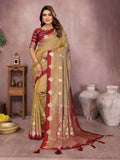 Aastha Fashion Light Brown Silk Sarees Weaving Saree
