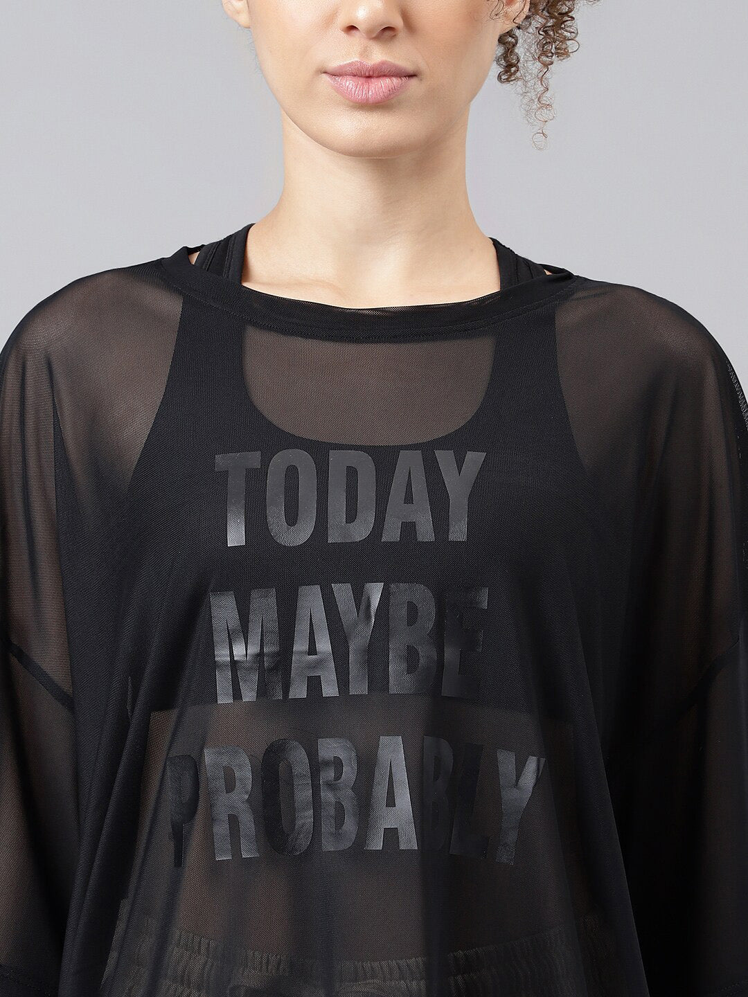 MKH Typography Printed Relaxed Fit Sheer Dri-FIT T-shirt