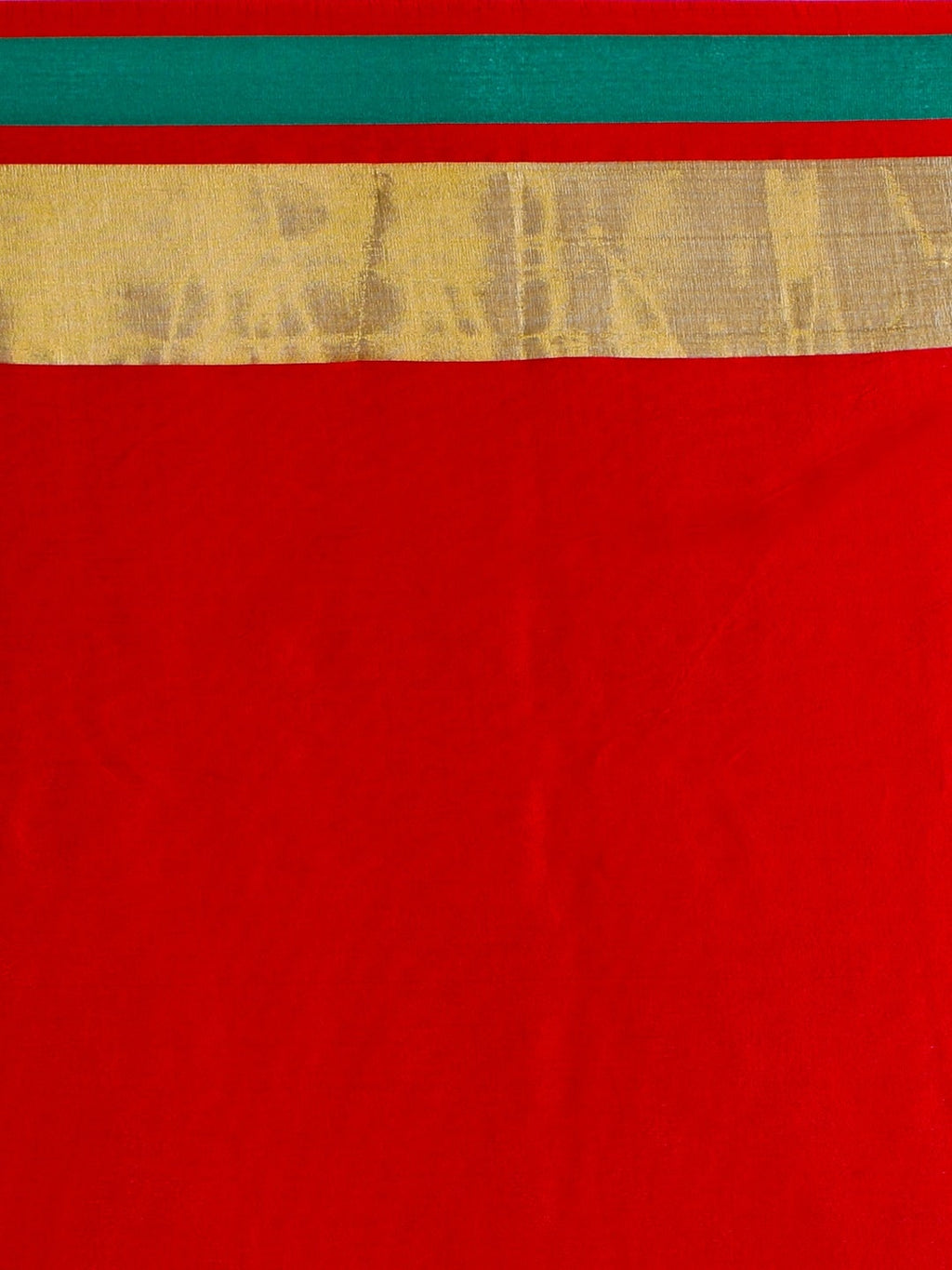 Saree Mall Red & Gold-Toned Silk Cotton Colourblocked Kanjeevaram Saree