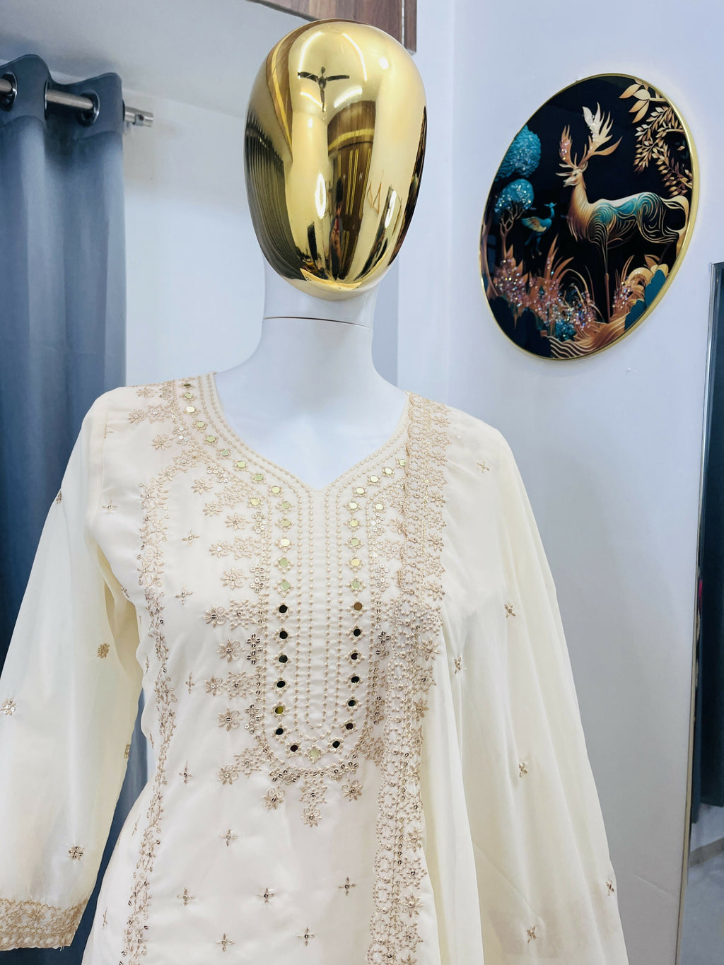Teeya Creation White Color Faux Georgette Embroidery Work Party Wear Salwar Suit