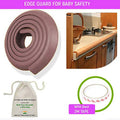 Safe-O-Kid Unique High Density 2 Mtr Long U - Shaped 1 Edge Guards With 4 Corner Cushions - Brown