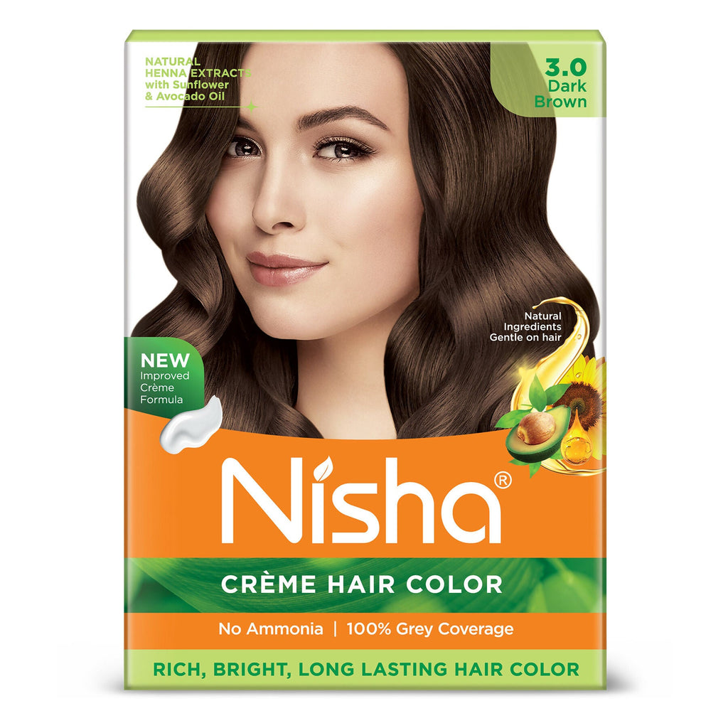 Nisha Creme Hair Color for Women - Dark Brown