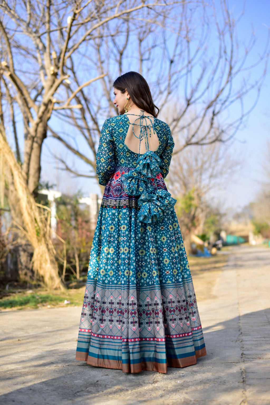 Aayaa Pure Chanderi Gown With Heavy Digital Print - Multi Color
