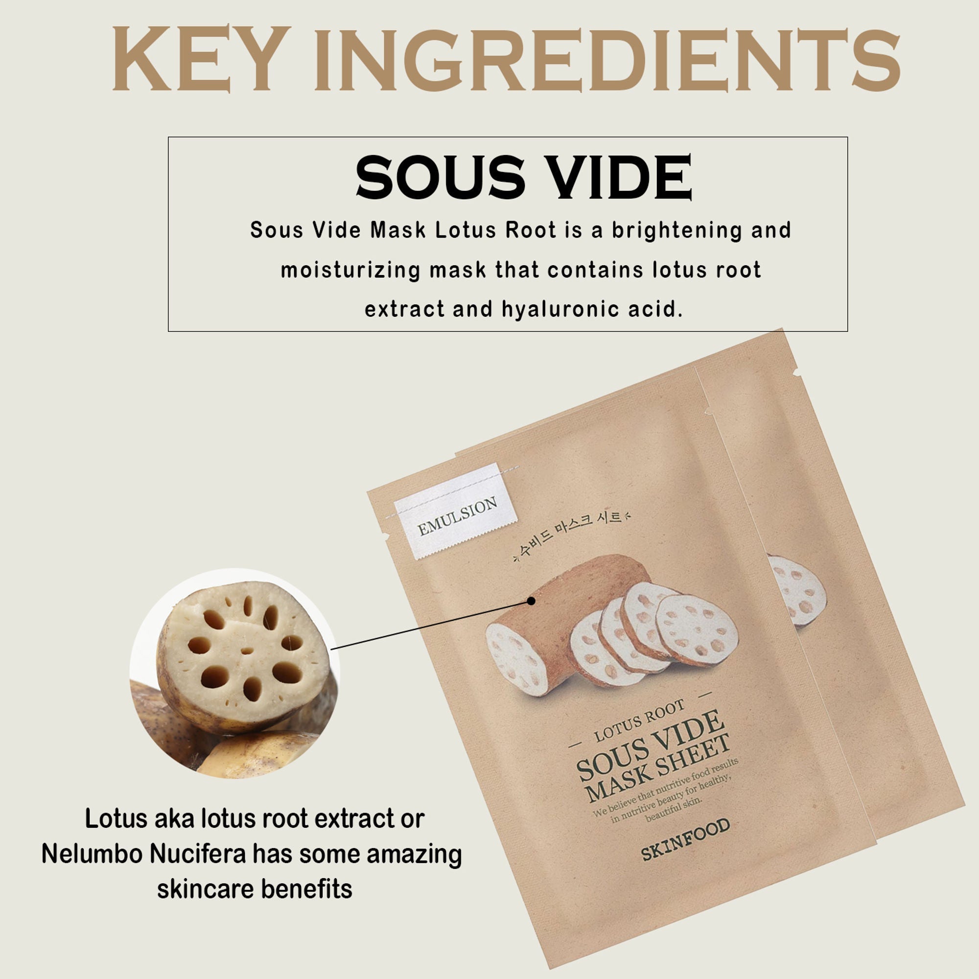 Skinfood Sous Vide Mask Sheet - Lotus Root