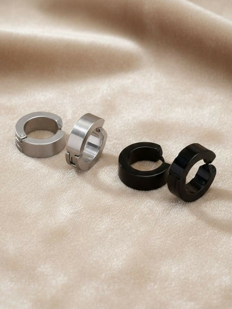 NVR Men's Set of 2 Multicolour Hoop Earrings