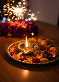 Wood estate Crafted From Metal Designer Diya