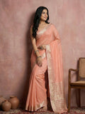 Shree Shyam Fashion Peach Cotton Saree