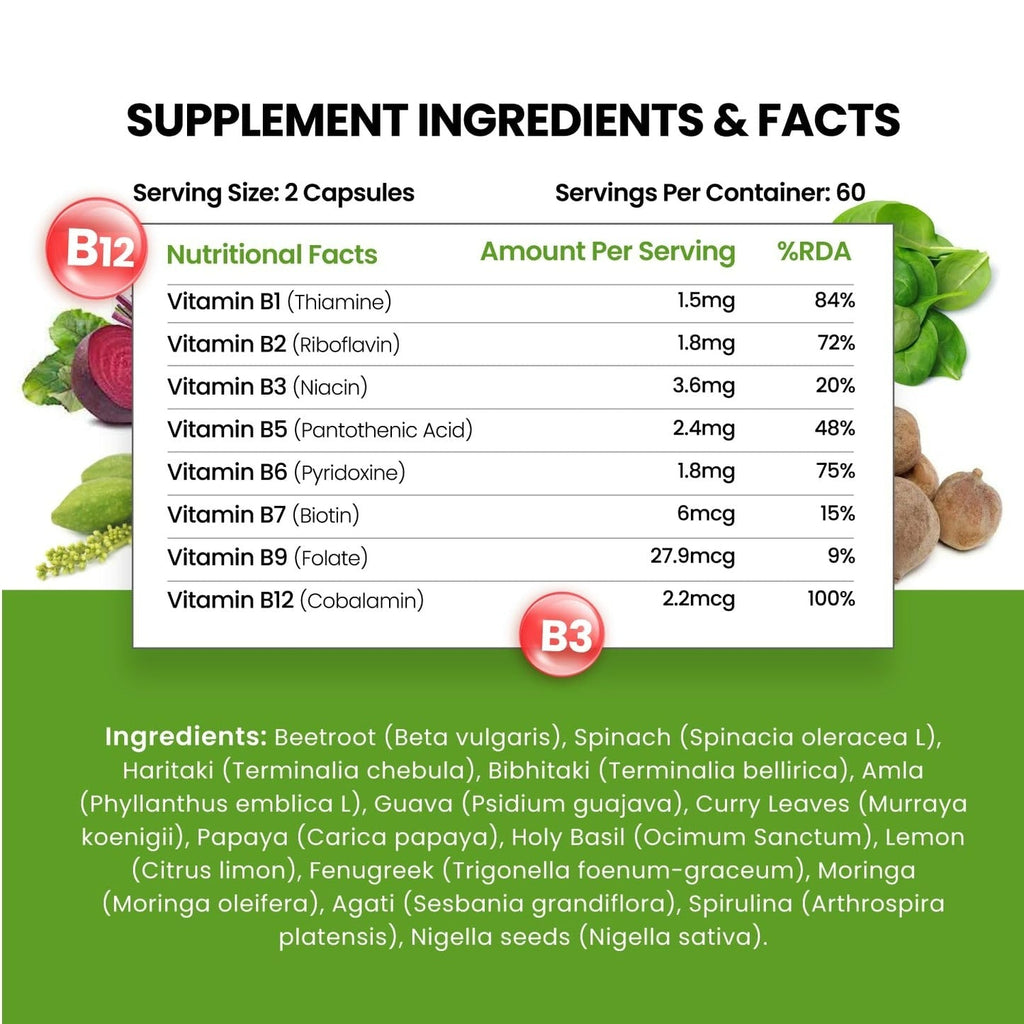 Himalayan Organics Organic B12 500mg Vegetarian Capsules