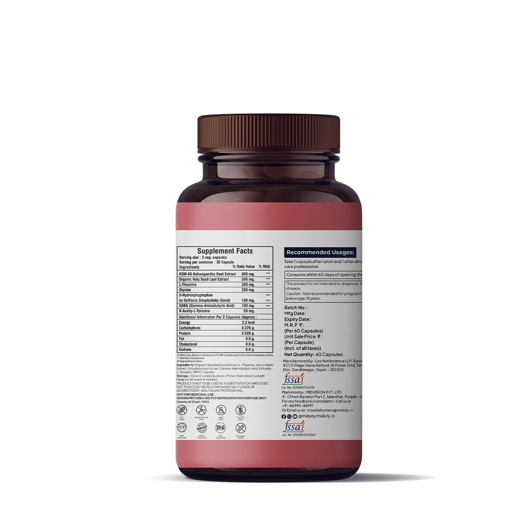 Miduty by Palak Notes Anxiety + Anger + Mood + Calm Capsules