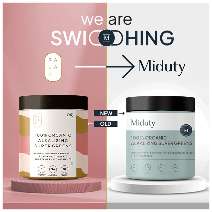 Miduty by Palak Notes 100% Organic Alkalizing Super Greens Powder