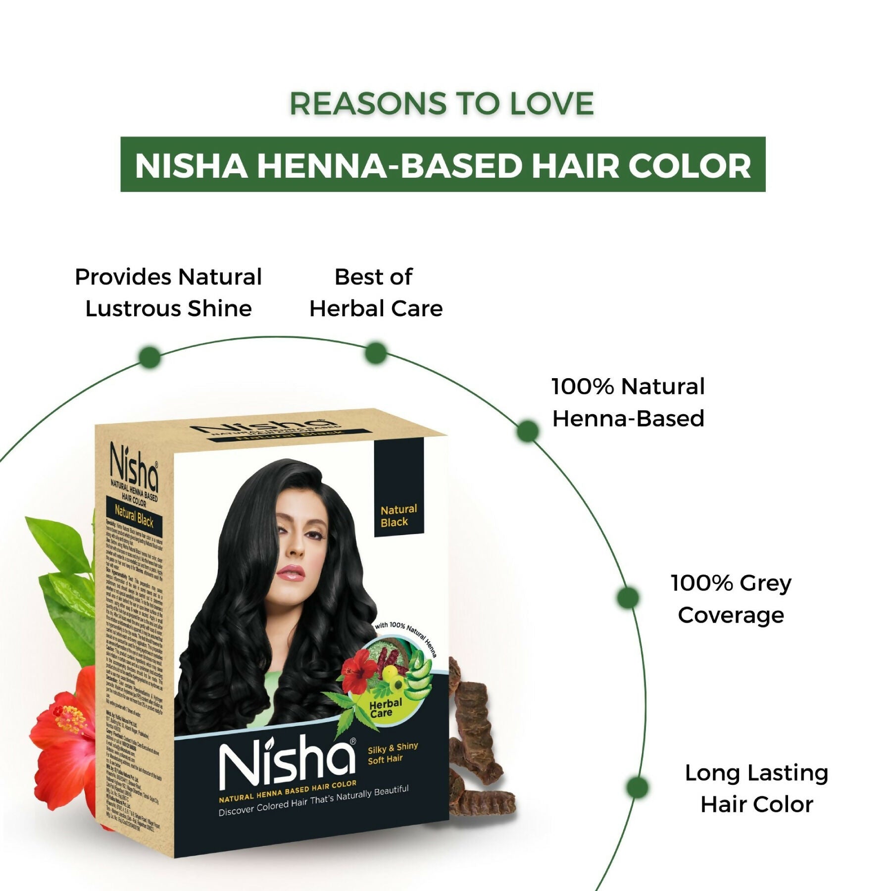 Nisha Henna Based Hair Colour for Women & Men Natural Black