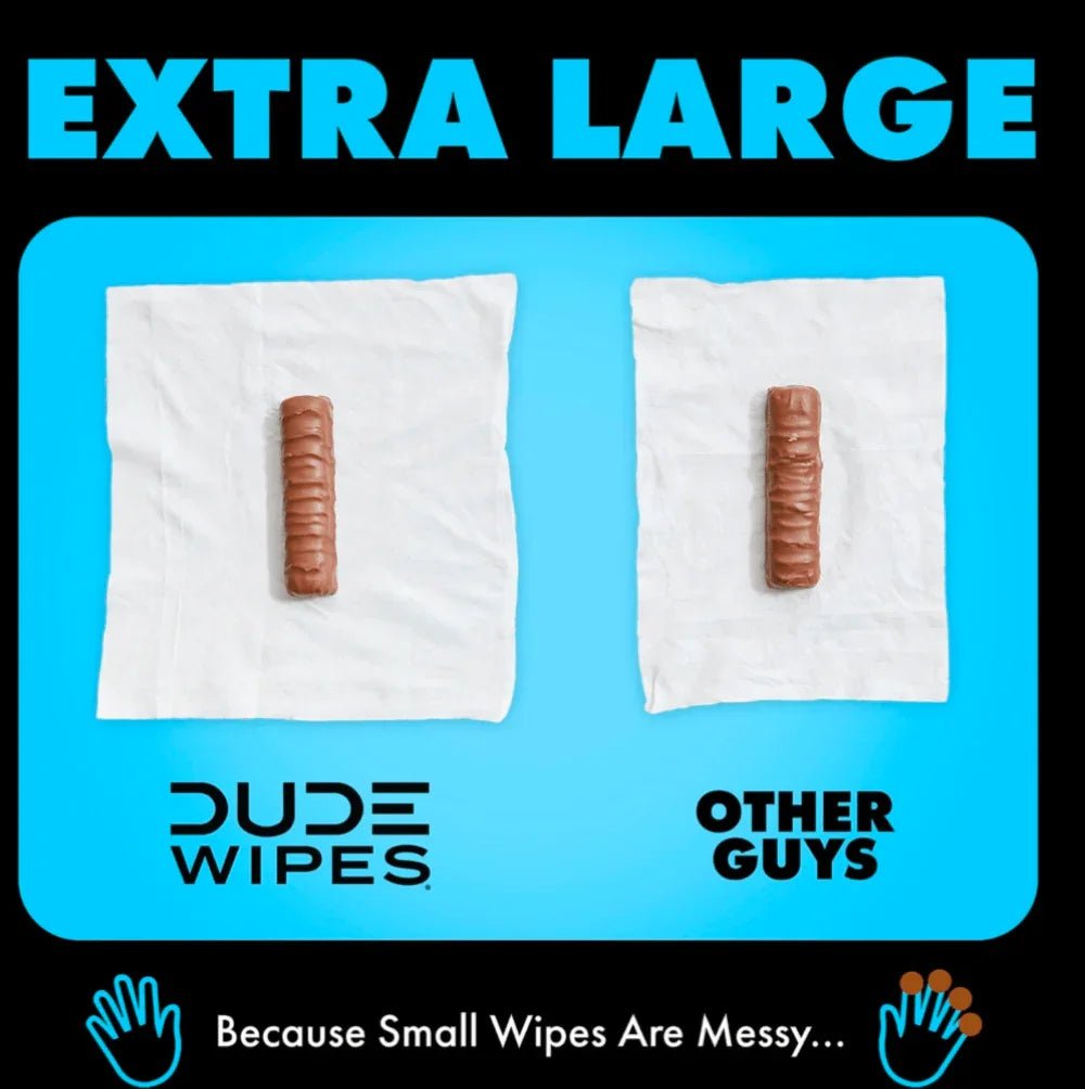DUDE Wipes XL Flushable Wipes – Extra Large, Unscented, Septic Safe (400 CT & 480 CT)