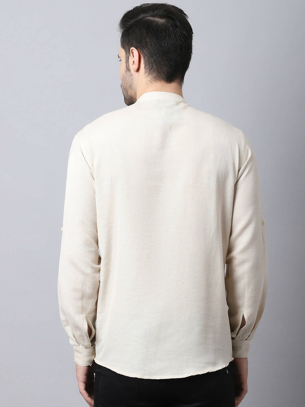 Even Apparels Cream Pure Cotton Men's Kurta With Side Placket