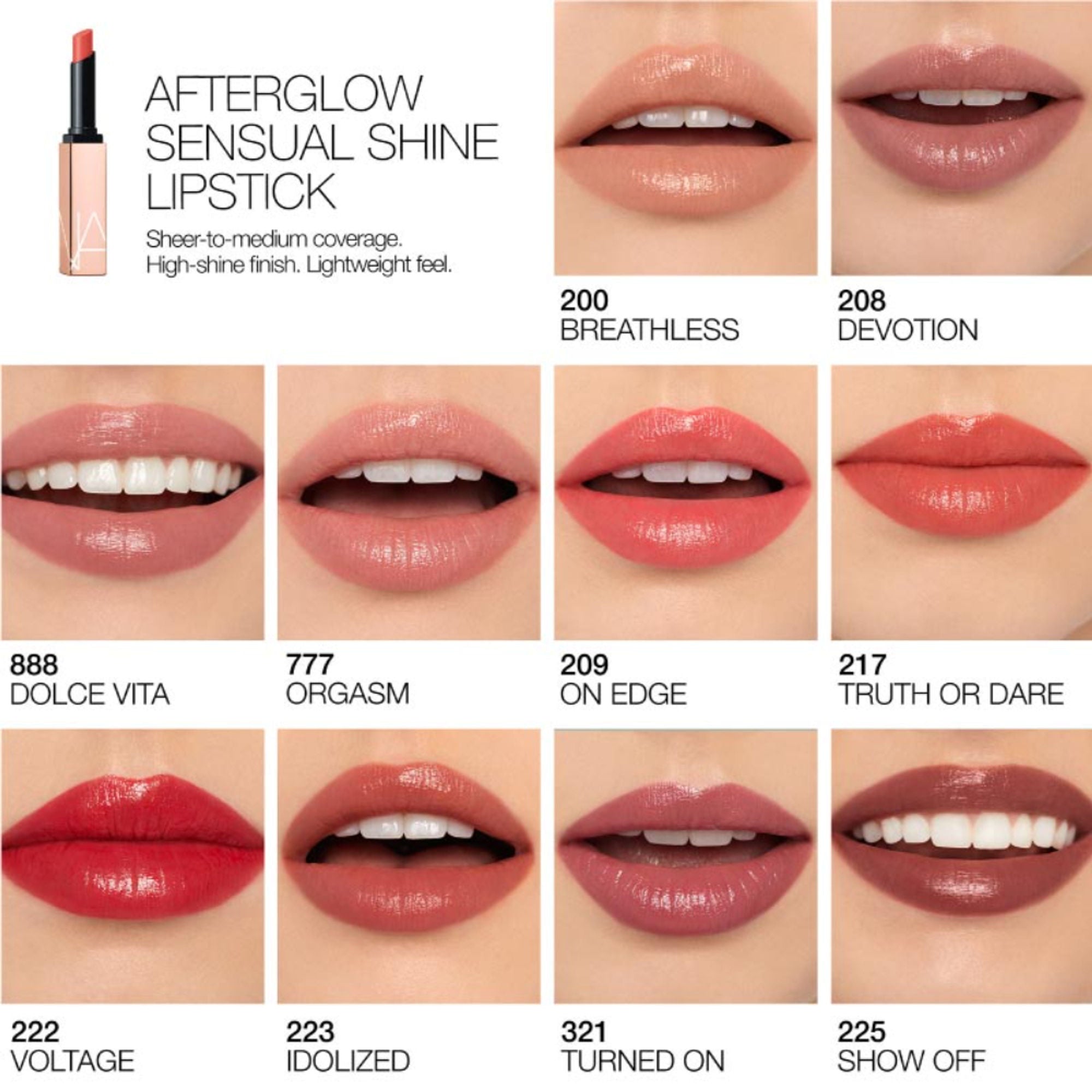 NARS Afterglow Sensual Shine Lipstick - Show Off