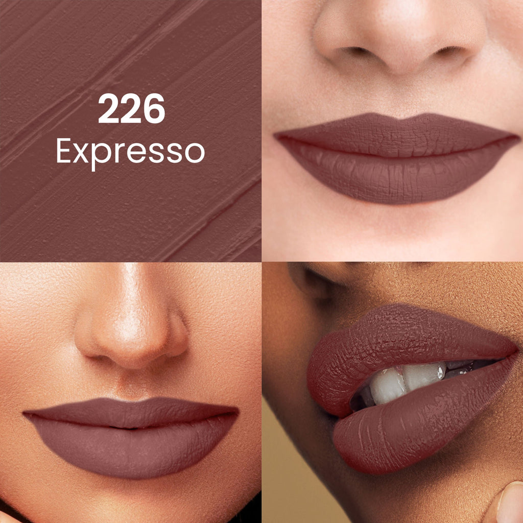 Swiss Beauty Pure Matte Lipstick , Non-Drying, Smooth Glide, Long Lasting - 226 Espresso