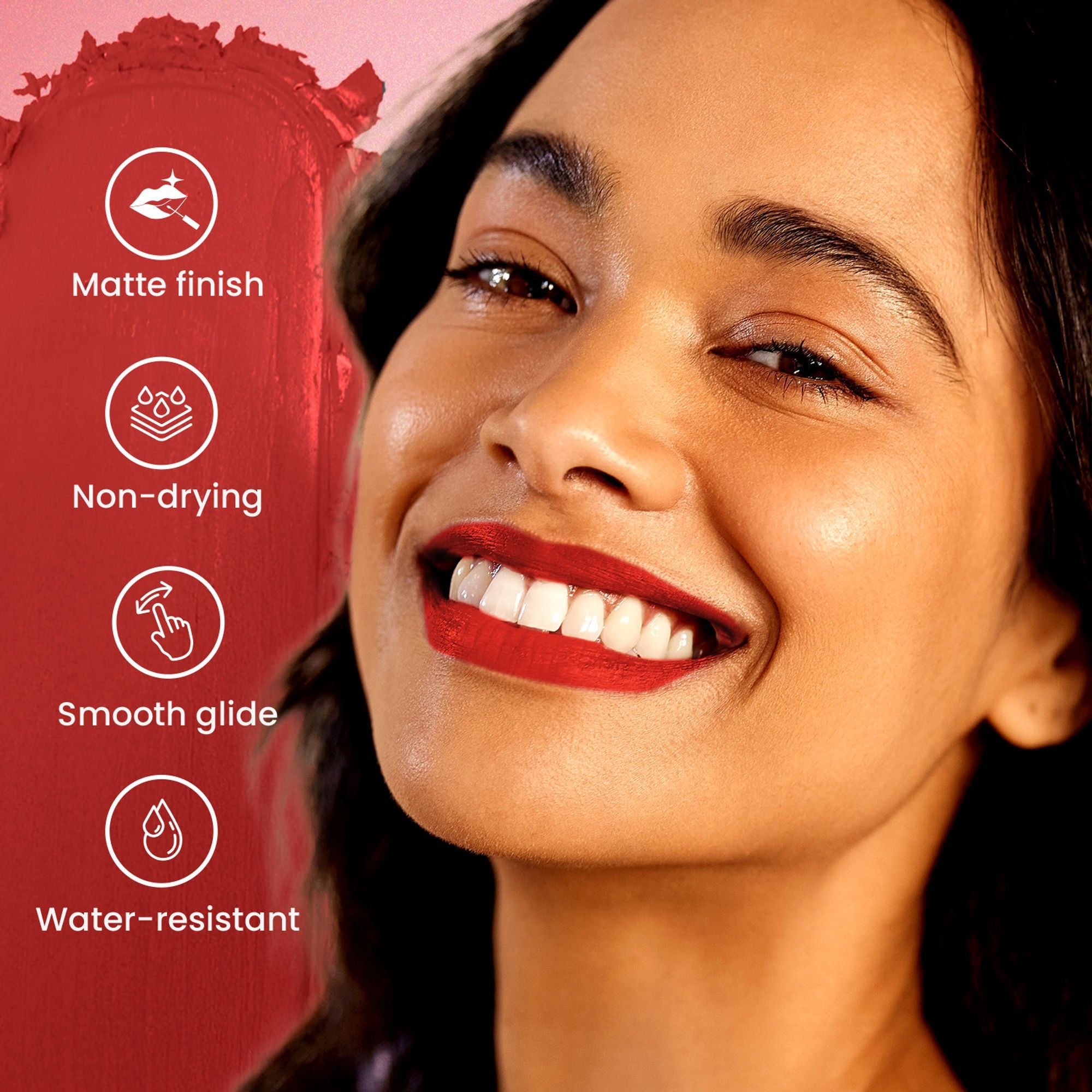 Swiss Beauty Pure Matte Lipstick , Non-Drying, Smooth Glide, Long Lasting - 208 Orange Red
