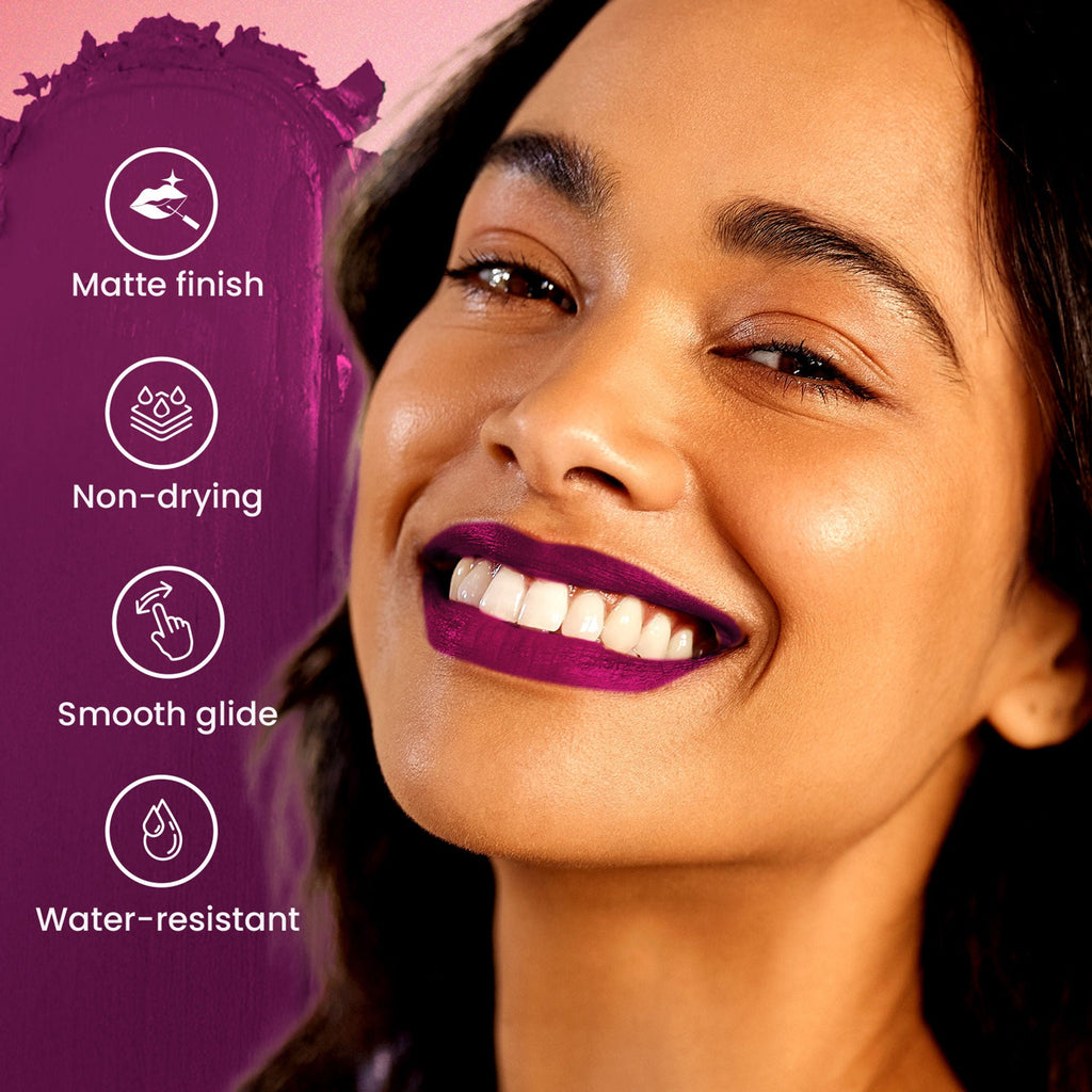 Swiss Beauty Pure Matte Lipstick , Non-Drying, Smooth Glide, Long Lasting - 212 Berry