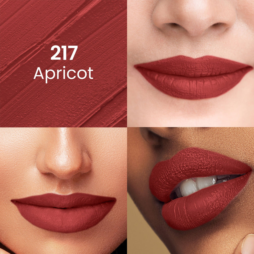 Swiss Beauty Pure Matte Lipstick , Non-Drying, Smooth Glide, Long Lasting - 217 Apricot
