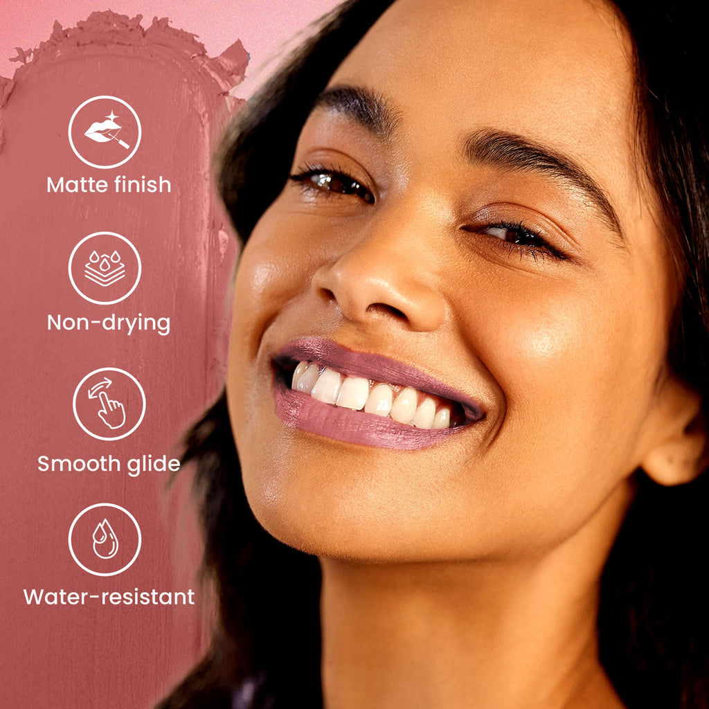 Swiss Beauty Pure Matte Lipstick , Non-Drying, Smooth Glide, Long Lasting - 213 Bare