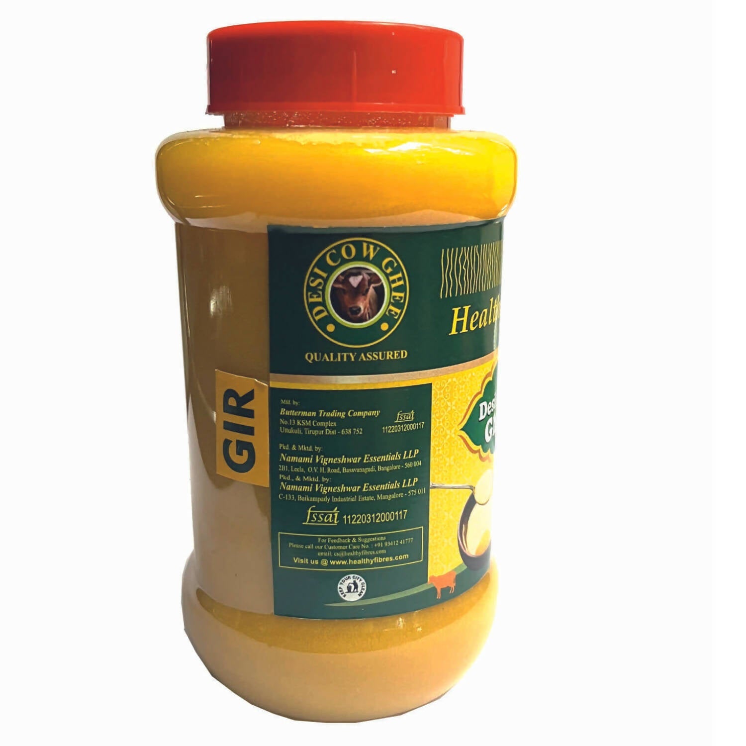 Healthy Fibres Desi Cow Ghee | Cultured Cow Desi Ghee | Premium & Certified Ghee
