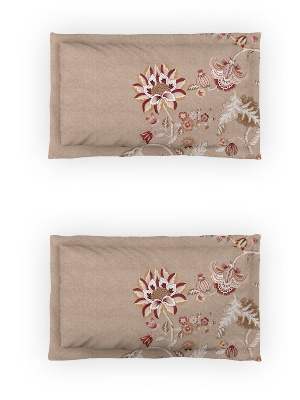 DDecor Grey & Maroon Ethnic Motifs 140 TC Cotton Queen Bedsheet with 2 Pillow Covers