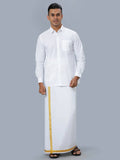 Ramraj Cotton Mens Full Sleeve Formal Poly Cotton White Shirt