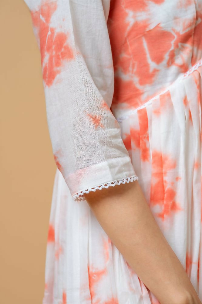 Joban Fashion Peach Tie & Dye Kurta Pant Set