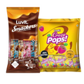 LuvIt. Smackers Chocolate Flavoured Lollipops & Crazy Pops Button