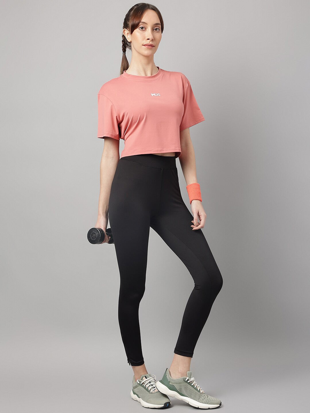 MKH Round Neck Short Sleeves Dri-FIT Yoga Sports Crop T-shirt