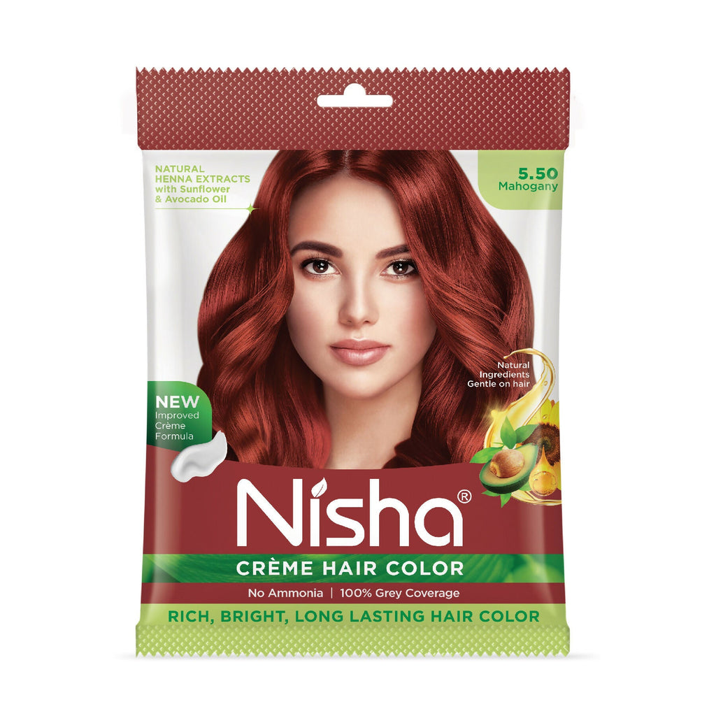 Nisha Creme Hair Color for Women - Mahogany