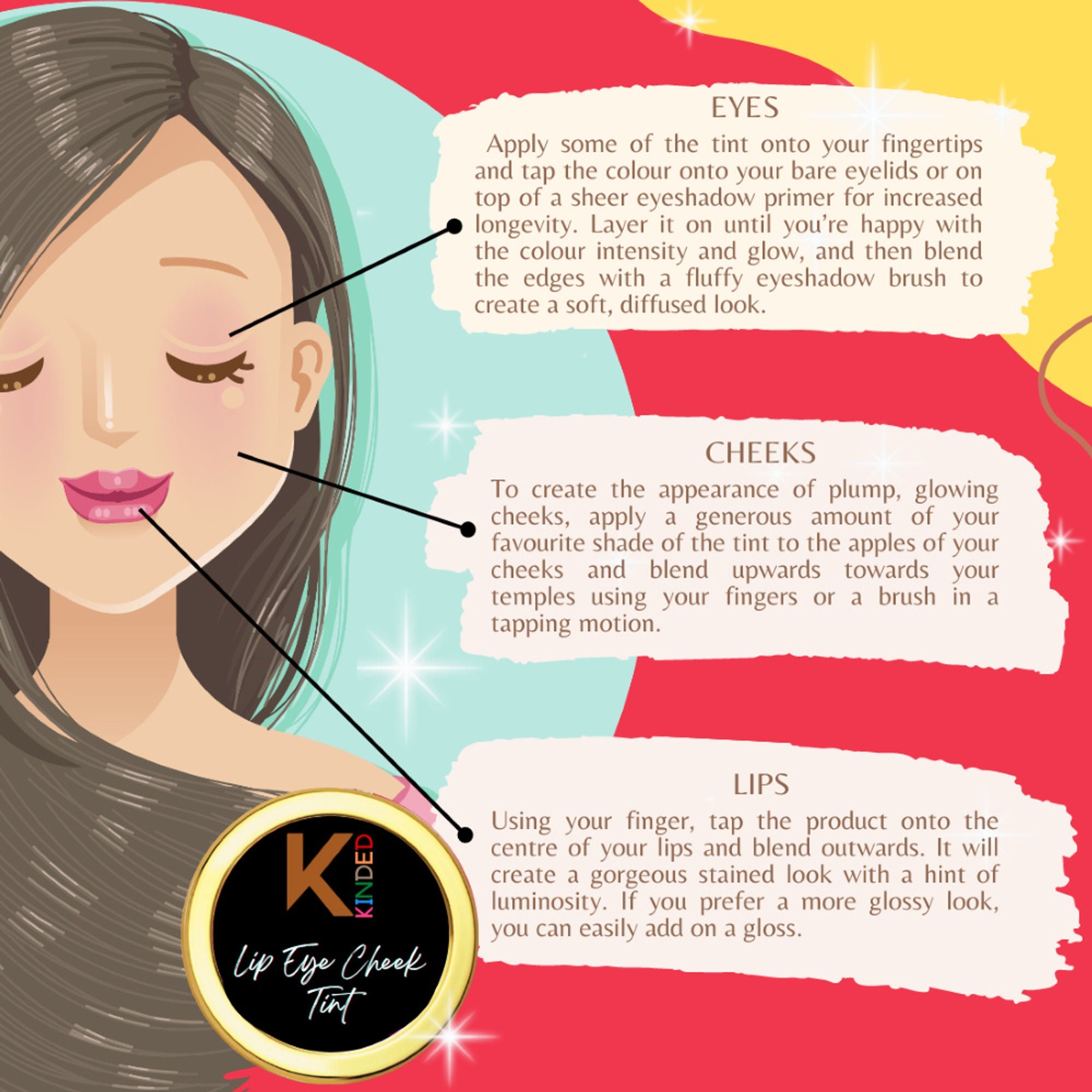 KINDED Lip, Eye and Cheek Tint - Coral Orange