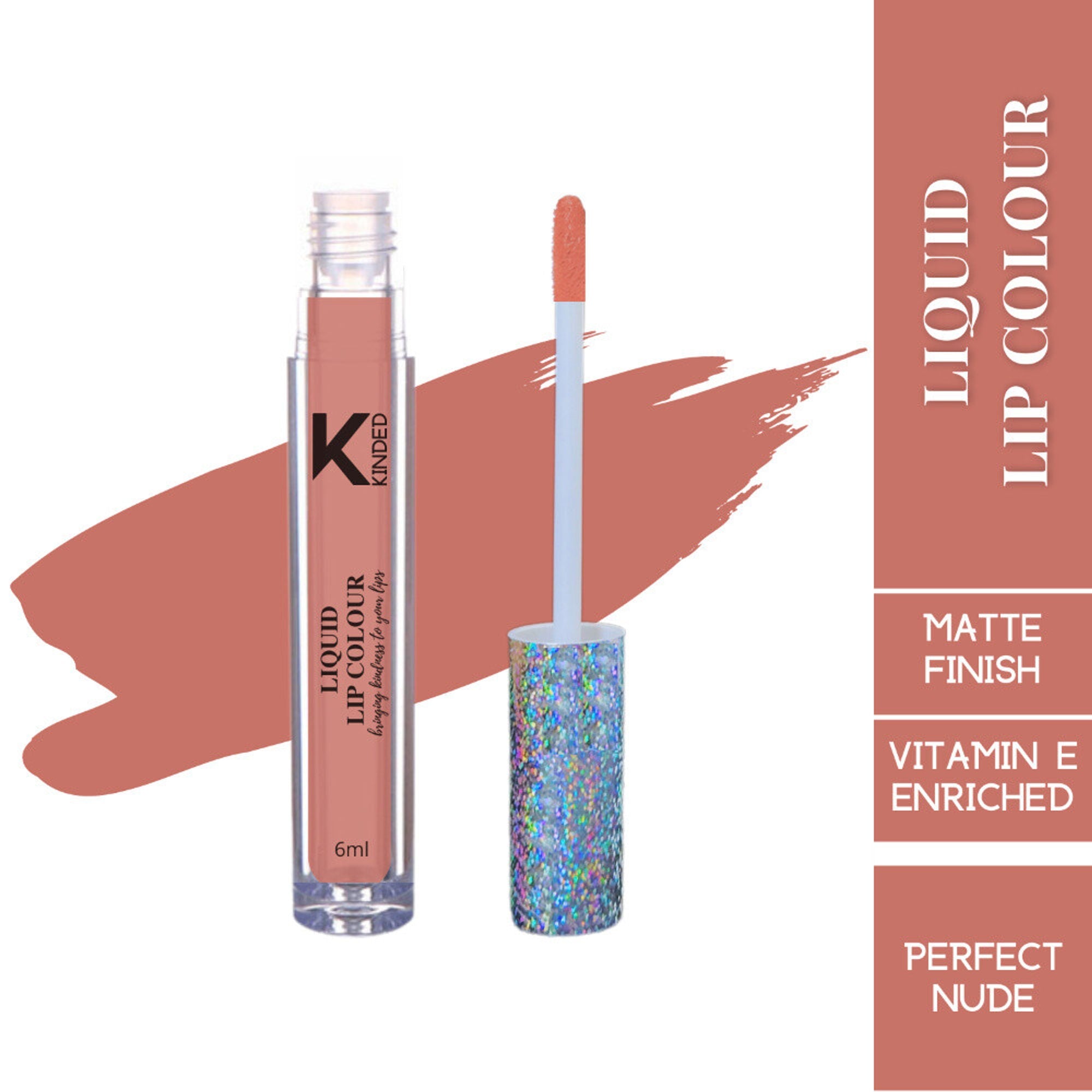 KINDED Liquid Lip Colour Lipstick Lip Gloss - 10 Perfect Nude