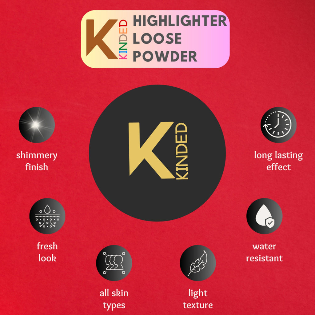 KINDED Highlighter Loose Powder - Shimmer Lavender Purple