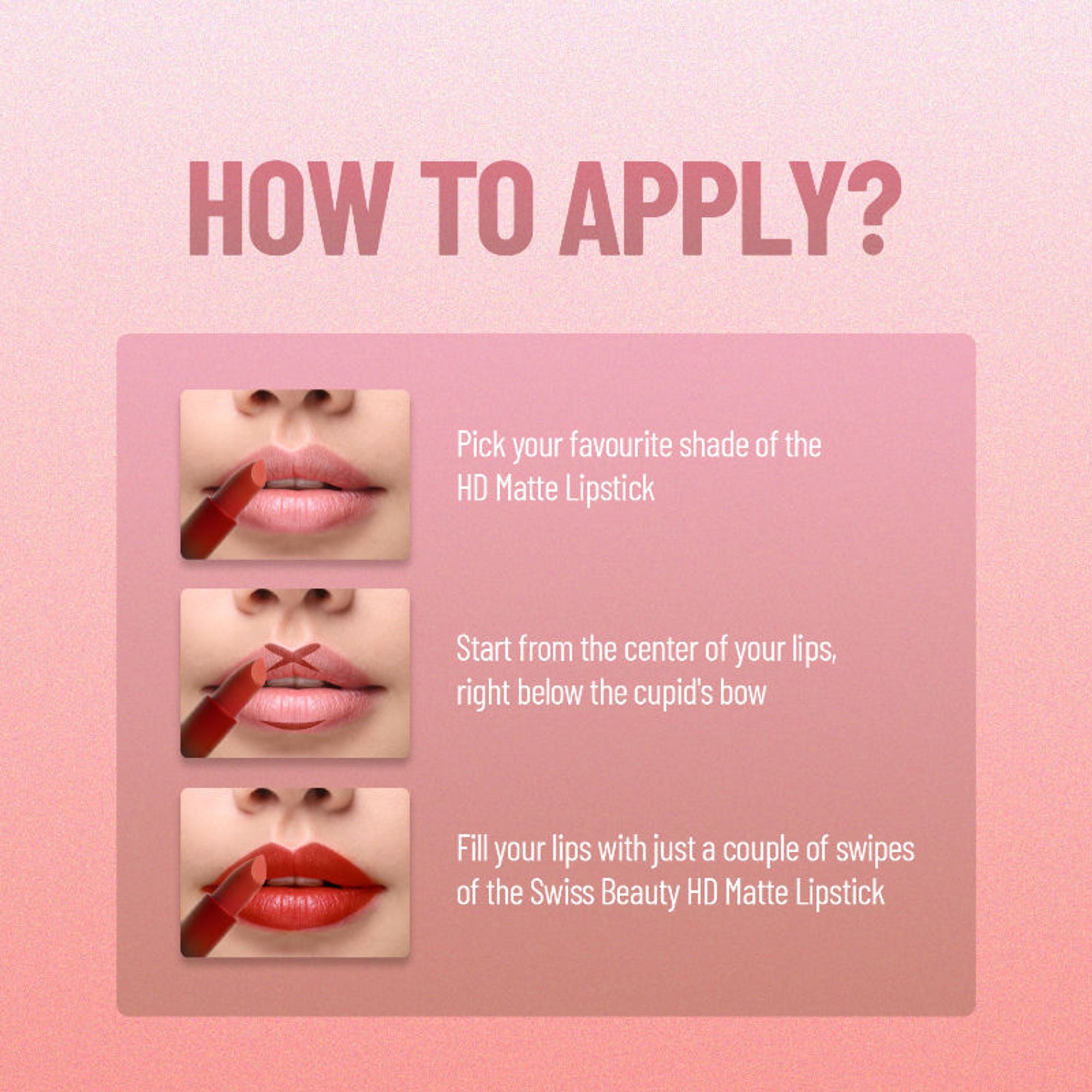 Swiss Beauty HD Matte Lipstick , High Coverage , Lightweight - 08 Peach Day
