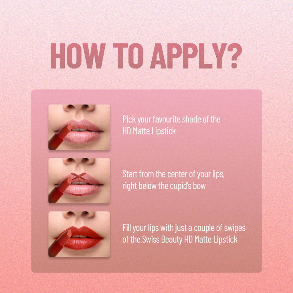 Swiss Beauty HD Matte Lipstick , High Coverage , Lightweight - 22 Brandy Harrington